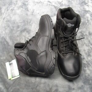 Interceptor Men 12 Boots Black Leather Waterproof Work Slip Resistant Combat NEW
